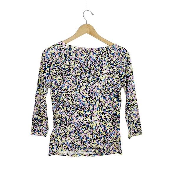 TED BAKER Normma abstract print stretch woven 3/4 sleeve Top - Picture 8 of 11